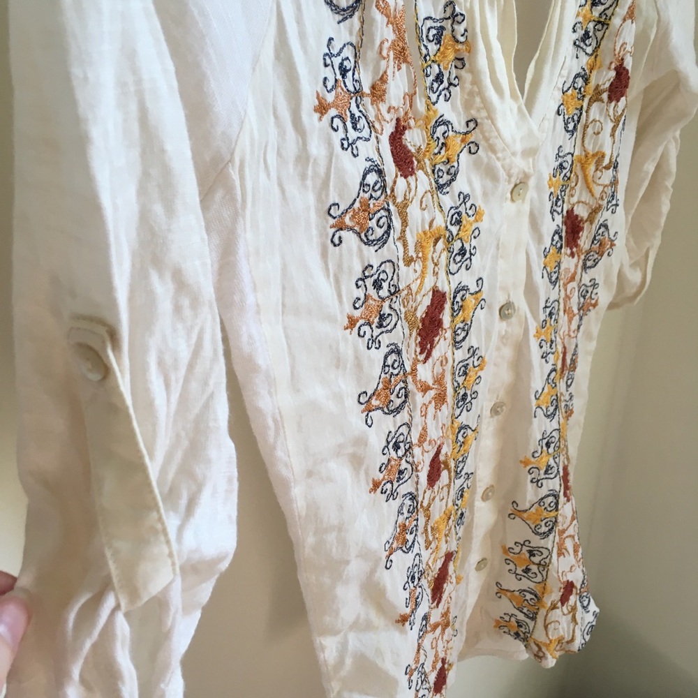 Anthropologie TINY Embroidered Button Down Blouse - Picture 3 of 16